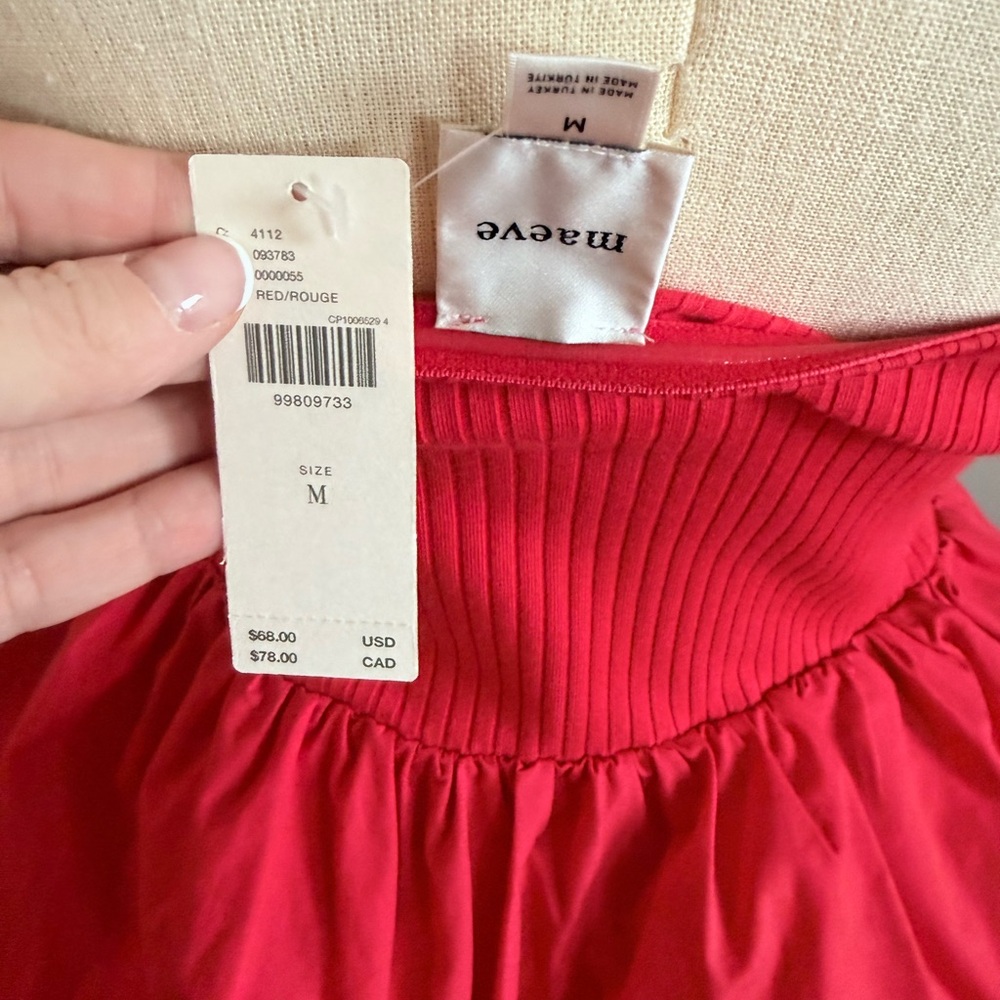 NWT Maeve Strapless Bubble-Hem Peplum Top - Picture 7 of 7